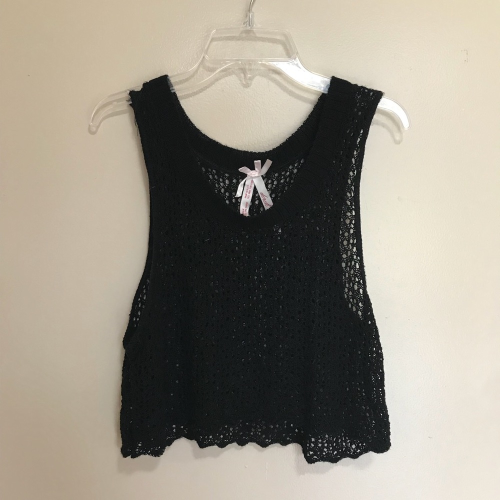 Black Netted Crop Top